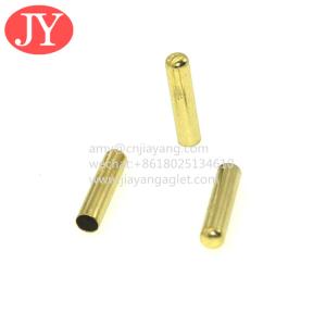 Quality Jiayang custom seamless brass tips shoe lace sring cord end laces aglet end plate rope tippings wholesale