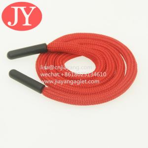 Quality Red Round Polyester shoelace Cord Injection Matte Logo Black Plastic Aglets Eco-friendly Material Tpu Soft Aglet Cords wholesale