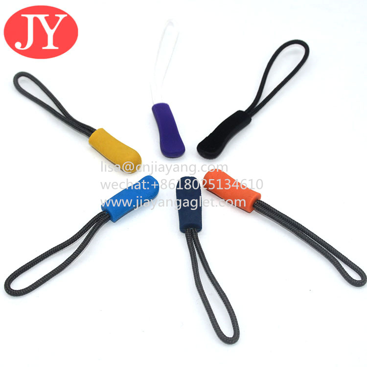Quality Jiayang customized cord string zipper pull plastic rubber durable Zipper Pulls Zipper Tab wholesale