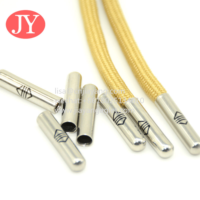 Quality manufacture metal aglets garment accessories electroplate tube shape seamless aglet tipping with print/Laser logo wholesale