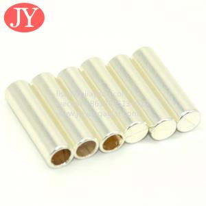Quality JiaYang clothing accessories factory custom seamless brass tube metal aglets for shoelaces drawstring wholesale