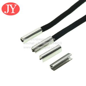 Quality Jiayang 4.8*22mm U shape aglet metal crimp metal string tips metal aglet for sale custom logo wholesale