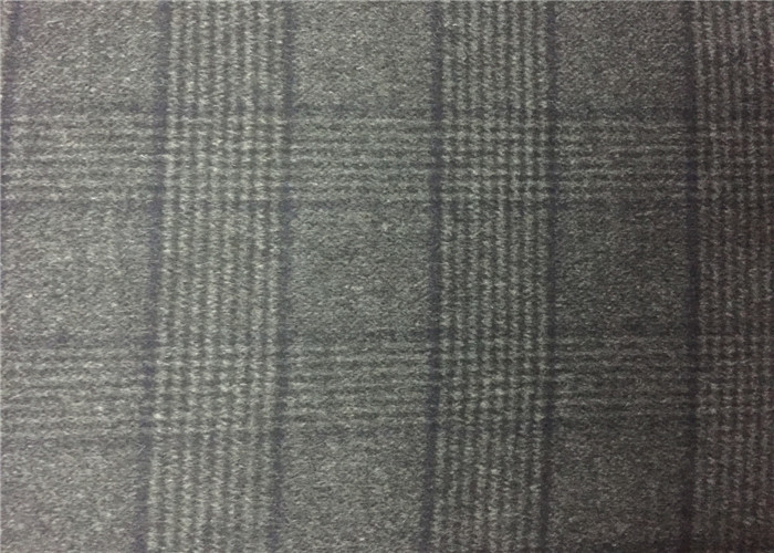 Quality 720G/M Charcoal Plaid Double Faced Wool Fabric For Coats , Double Weave Fabric wholesale