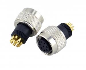 Quality Solder Type M12 8 Pin Connector , M12 Plug Connector For Distribution Box Connector wholesale