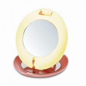 Quality Light-up Compact Mirror with Adjustable Position, Measures 10 x 8.5 x 3cm wholesale