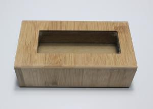 Quality Custom Natural Draw Type Bamboo Gift Box With Clear Glass Top Lid wholesale
