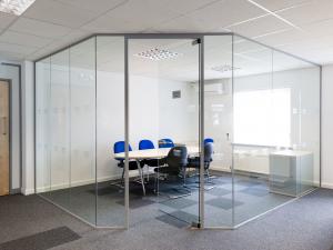 Quality Clear Tempered Modern Office Glass Partition System Easy For Cleaning wholesale