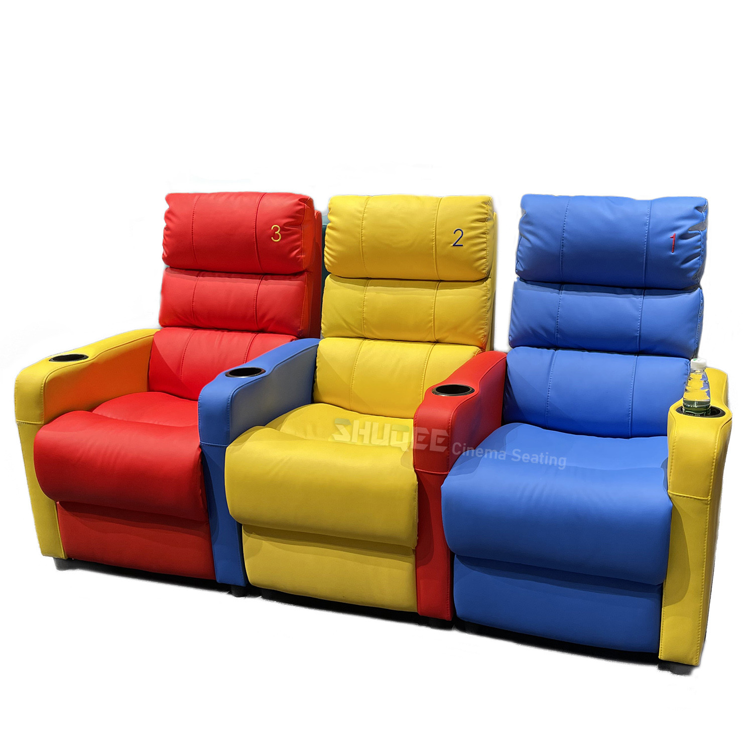 Quality 3D Colorful Home Cinema Sofa VIP Leather Theater Seat With Electric Recliner wholesale
