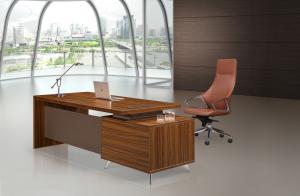 Quality Brown Executive Desk 200cm With Extention Modesty And Mobile Pedestal wholesale