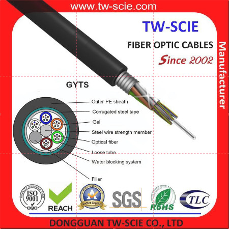 China 216 Core Outdoor Rated Fiber Optic Cable , Armored Om3 Fiber Optic Cable Gyts on sale