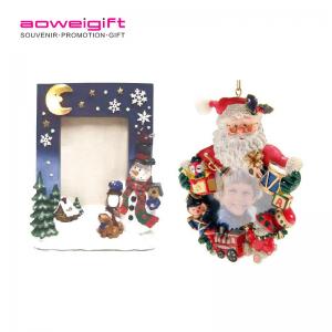 Quality Cartoon Deer Poly Resin Picture Frame Custom Size 3D Christmas Santa Claus wholesale