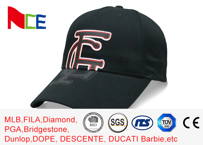 Quality FUN Black Color Company Baseball Caps , Rubberized Make Your Own Baseball Hat wholesale