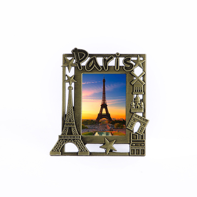 Quality 3D Die Casting Sunset Scenery Metal Rectangle Custom Size Picture Frame 3*4cm wholesale