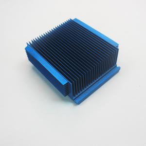 Quality Blue Anodizing Aluminum Profile Heat Sink With Fins High Density AL6063-T5 wholesale