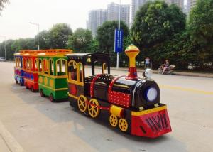 Colorful Painting Shopping Mall Train , FRP Material Trackless Train Ride