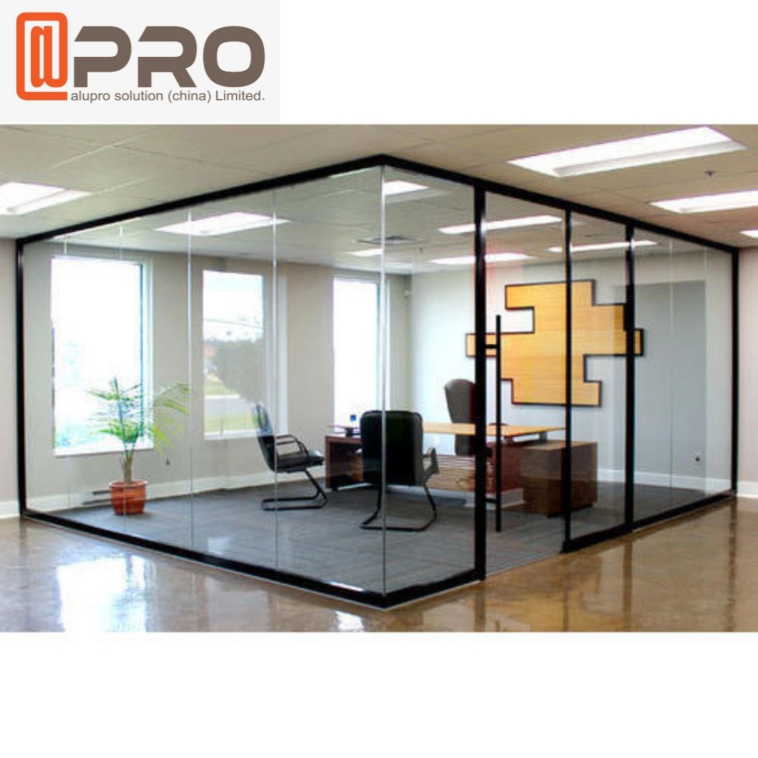 Quality Aluminum Glass Office Partitions Frosted Glass Partitions Sound Proof wholesale