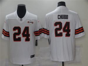 Quality Mens Cleveland Browns #24 Nick Chubb Nike 2021 White Retro 1946 75th Anniversary Jersey wholesale