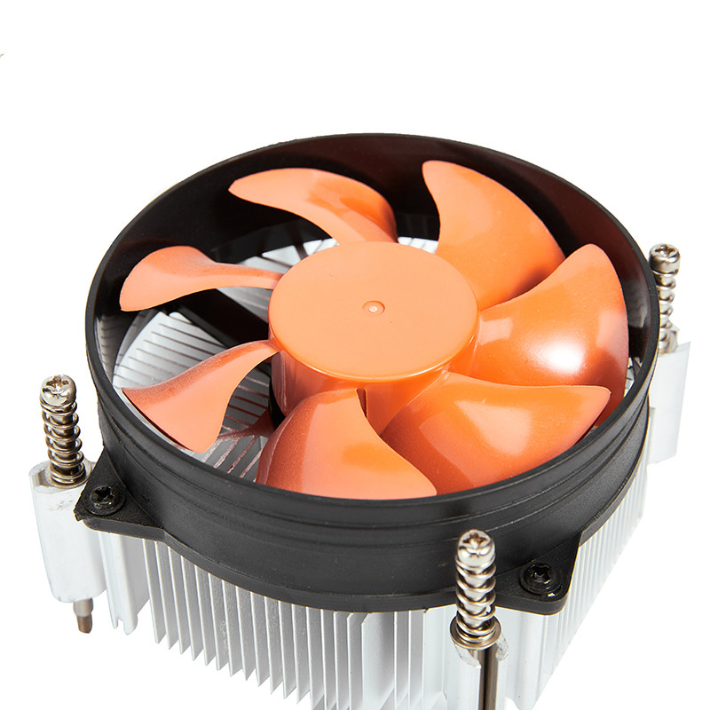 Quality 7pcs Blade Orange Fan CPU Cooling Radiator For IntelLGA775 Core2DUO Voltage 12VDC wholesale