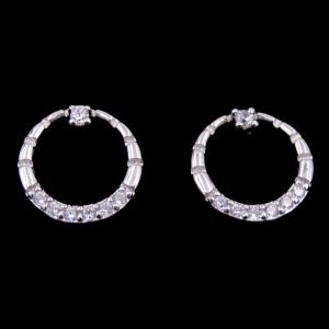 Quality Lady Round Style Silver Cubic Zirconia Earrings 925 Silver AAA Cubic Zircon wholesale
