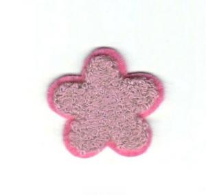 Quality 1 1/2" Pink Chenille Flower Embroidery patch wholesale