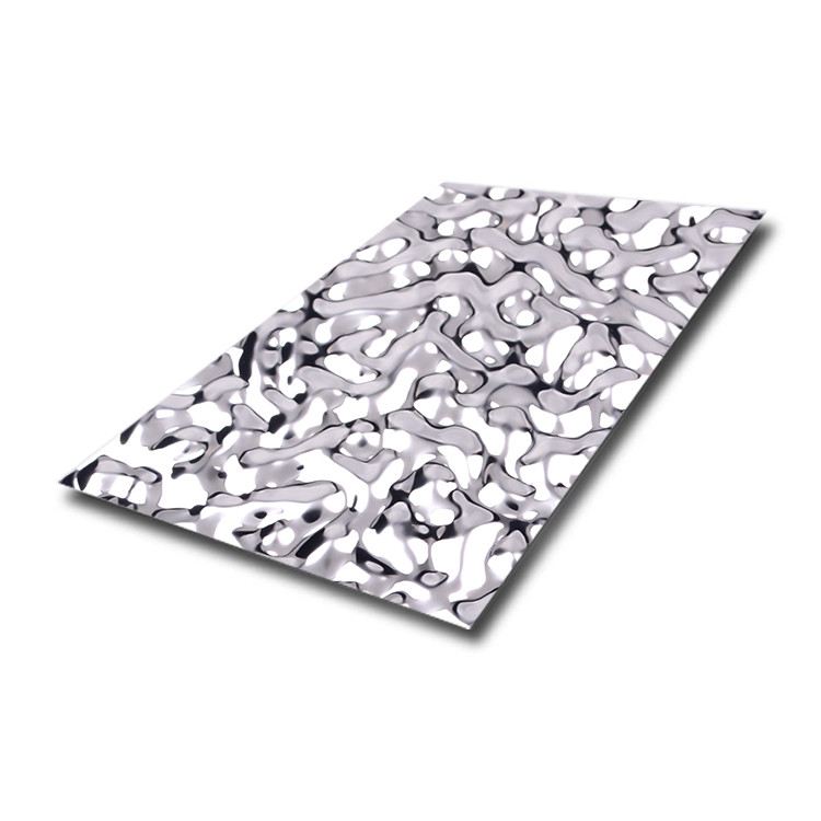 China JIS PVD Silver Water Ripple Stainless Steel Sheet 1219 X 2438mm Width Plate Mirror 304 on sale