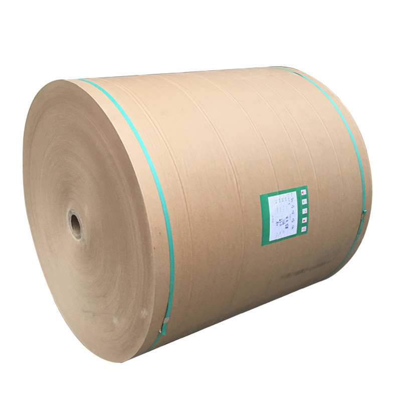China Recycled Wrapping Brown Kraft Paper Jumbo Roll 100% Virgin Wood Pulp on sale