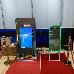 Quality LED Frame Party Magic Mirror Photobooth Transport 32 Inch Screen With Printer wholesale