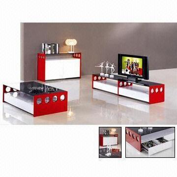 Quality TV stand with MDF and red high glossy painting wholesale