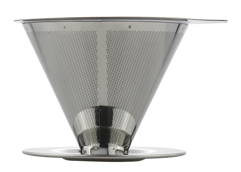 Quality Stainless Pour Over Coffee Dripper Reusable Manual Drip Brewer With Cone Filter wholesale