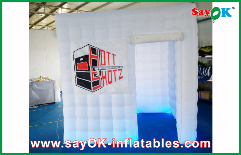 Cheap Inflatable Photo Booth Hire Square Inflatable Photo Booth , LED Light Oxford Cloth Portable Photo Booth for sale
