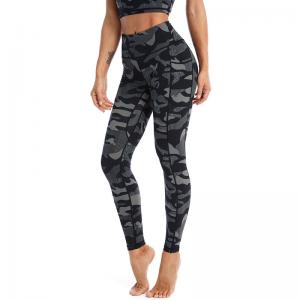 Quality Camouflage High Waisted Workout Leggings Digital Printing Quick Dry wholesale