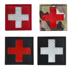 Quality Cross Military Medical Rescue IR Reflective Badges Morale Tactical Patches wholesale