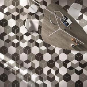 Quality Carrara White And Black Ceramic Hexagon Floor Tile wholesale