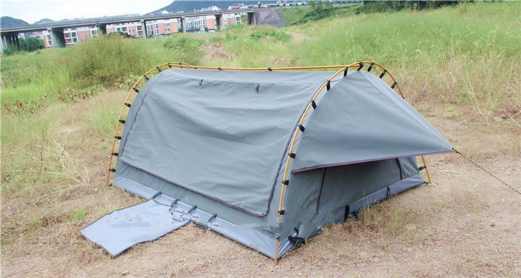 Quality 4WD Swag 1 Person Canvas Tent Fire Prevention Fabric Material For Outdoor Entertainment wholesale