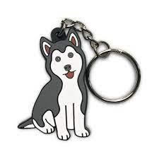 Quality PMS Color Custom Key Ring Husky Puppy Soft PVC Rubber Cartoon Key Chain wholesale