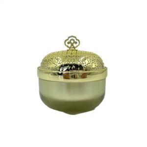 China Golden Clear Plastic Cosmetic Containers Luxury Cream Jar 5g 15g Round Metallized on sale