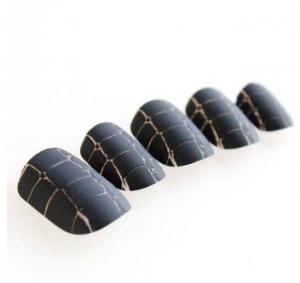China Black Artificial Nail Art Fake Nails Salon French For Ladies / Girls on sale