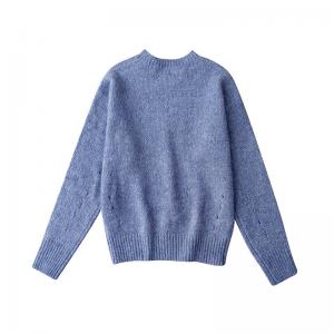 Quality pull neck Womens Sweater Clothing Long Sleeve Knitted Crop Top Sweater wholesale