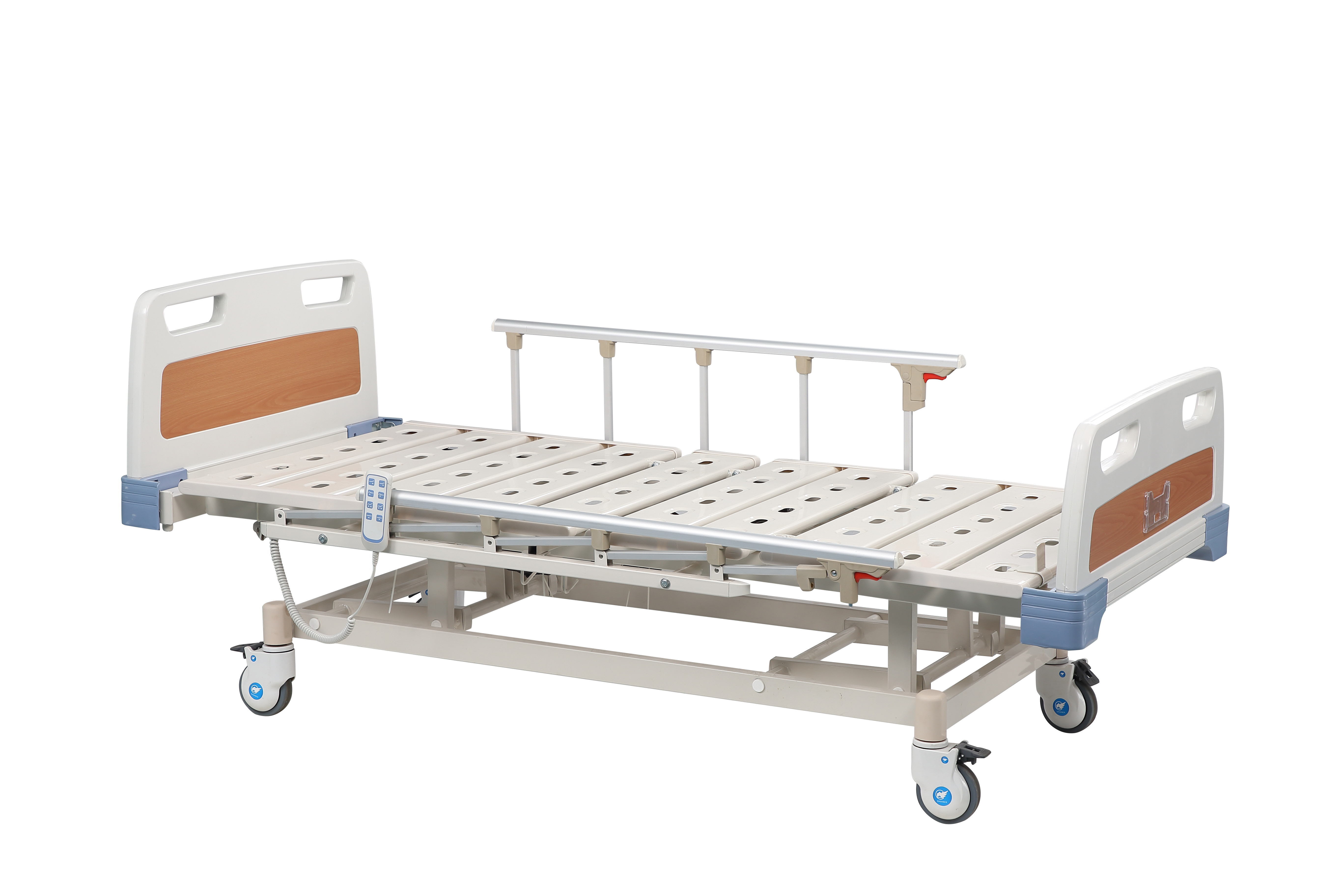 Three Function Manual Hospital Bed OEM With 3 Cranks For ICU With Switch