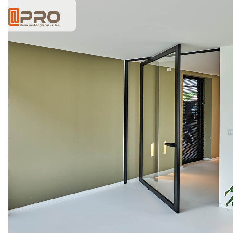 Quality Double Tempered Glazed Middle Swing Pivot Door / Thermal Break Aluminum Profile Doors wholesale