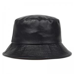 Quality Artificial Leather Fisherman Hat PU Solid Color Spring Buckle wholesale