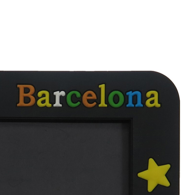 3D effect rectangle soft magnetic frame Spain Barcelona souvenir gift PVC rubber picture frame