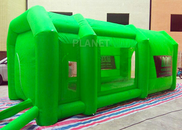 China Green Color Inflatable Spray Paint Booth 3 D Design For Trade Show on sale
