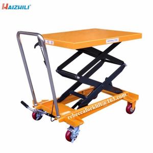 China 150kg Hydraulic Manual Lift Table / Manual Scissor Lift Platform For Super Market on sale