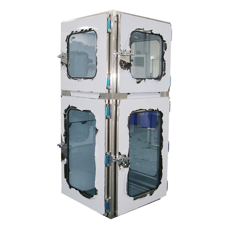 China Electromagnetic SUS201 Cleanroom Pass Through Box Interlocking Doors on sale