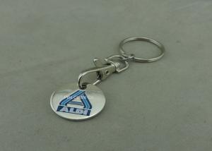 Quality Promotional Trolley Coin Keychain , Die Struck Customized Enamel Token wholesale