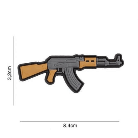 Quality 2D / 3D Custom Rubber PVC Patches AK 47 Kalashnikov Iron On Clothing Label wholesale