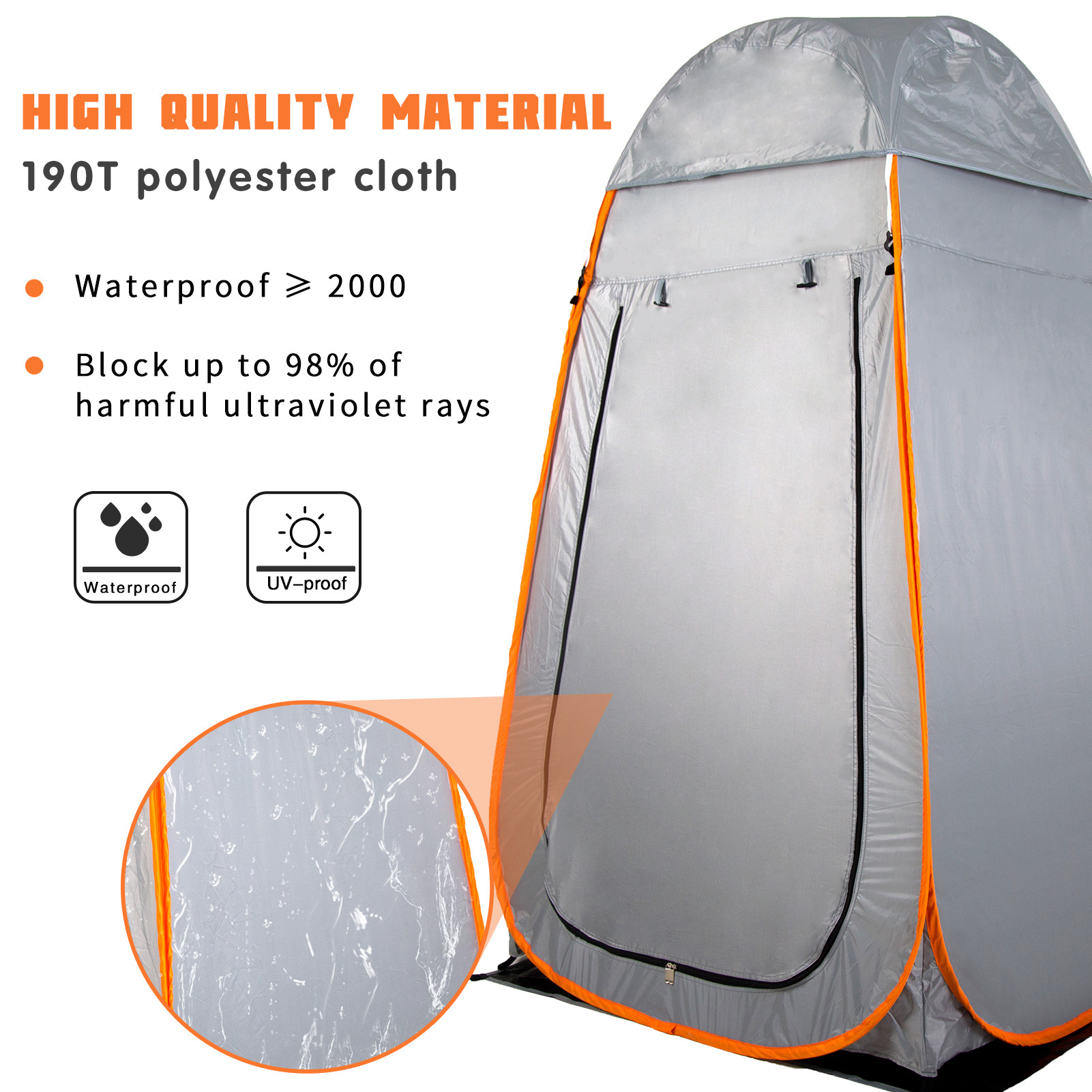 Quality Waterproof  Hiking Pop Up Toilet Shelter  With Removable Floor wholesale