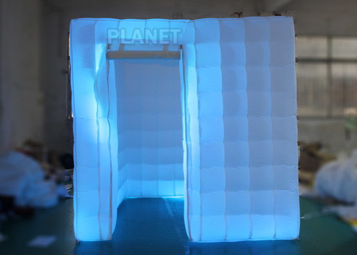 China 2.5 M Led Inflatable Photo Booth One Door With Color Changing Light on sale