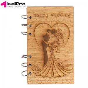 Quality Happy Wedding Wooden Couple Notebook Laser Cut Your Logo wholesale